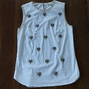 Jcrew Factory Jeweled Shell Sleeveless Blouse 00